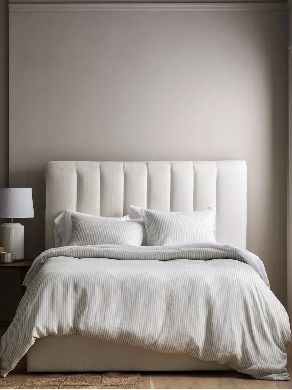 Mist Striped European Linen King Sham Set - Retail $50